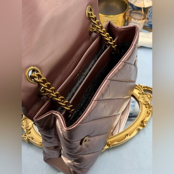 🆕 KURT GEIGER LONDON 🧿 NWOT Large Quilted Leather Soho Shoulder Bag, Metallic - Picture 9 of 15